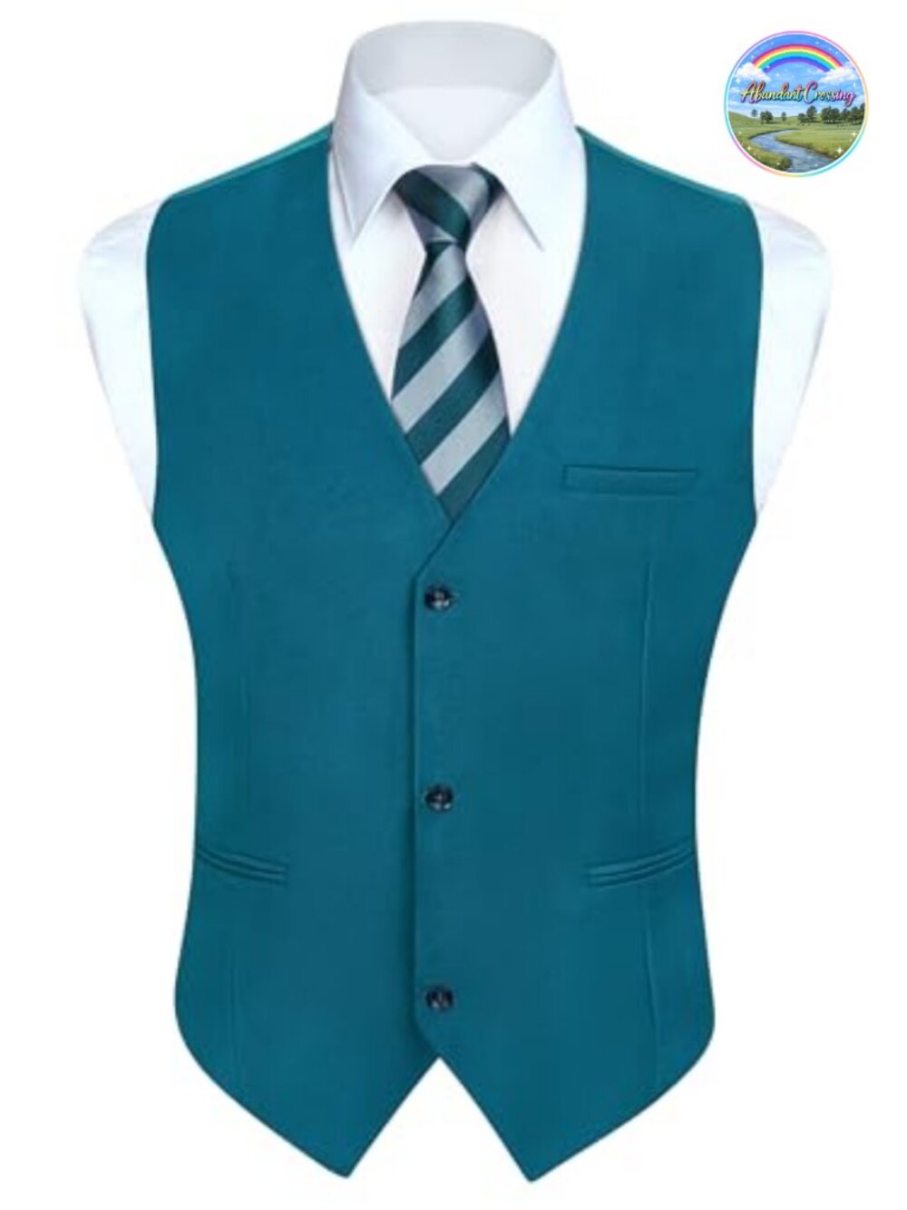 Mens Suit Vest Silk Blend V-Neck 3-Button Formal Dress Vest for Wedding